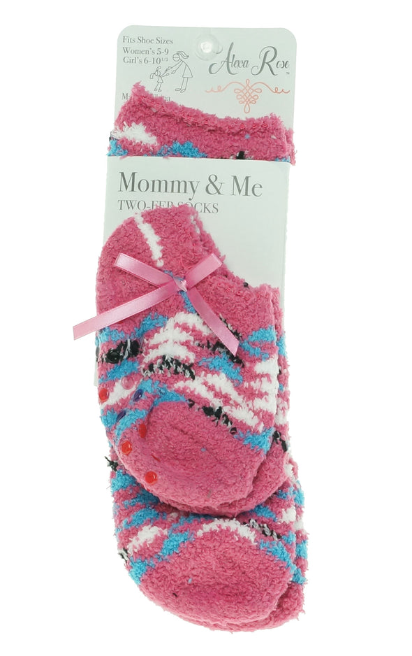 Alexa Rose Mommy & Me Fuzzy Butter Socks Girl Sizes Pink Blue