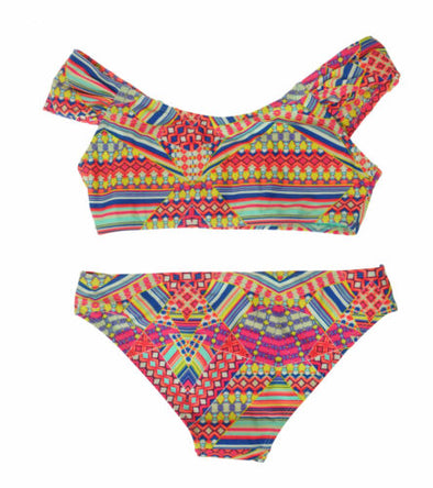 Coral Tropics Women's 2 Piece Geometric Bikini Bright Colors Pink Size XS $60