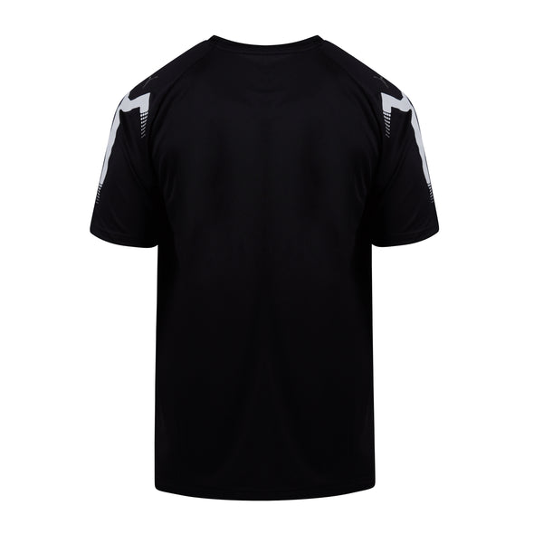 Puma Men's Crew Neck Short Sleeve Wicking Track Shirt Black White Size Large
