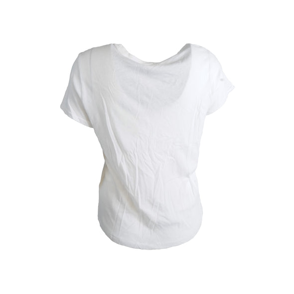 D&S Ralph Lauren Women's Tomboy Cut Graphic Print T Shirt White Size Large