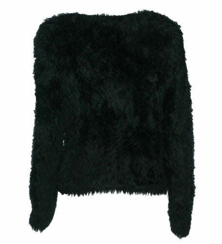 Calvin Klein Women's Fuzzy Cropped Cardigan Black Size Medium