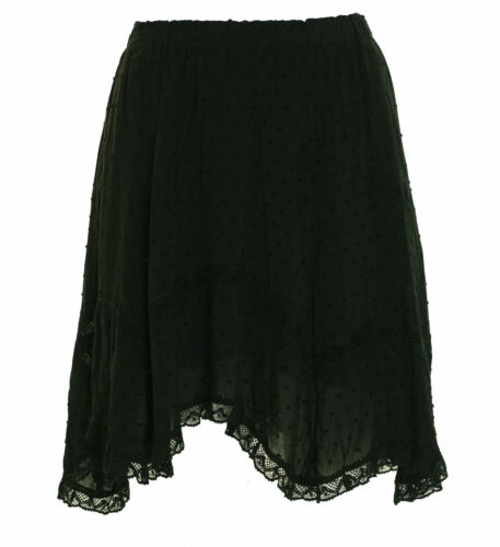 Beltaine Women's Handkerchief Hem Above Knee Skirt Black