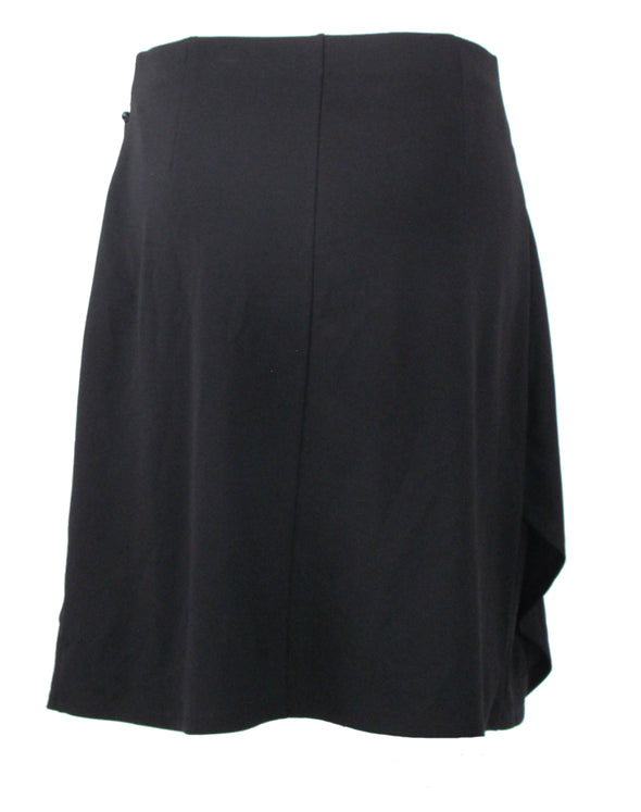 DKNY Women's Asymmetric Zipper Trim Midi Skirt Black Size Large