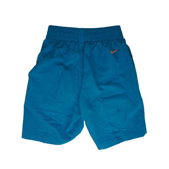 Nike Boy's Logo Volley Shorts Swim Trunks Blue Fury Orange