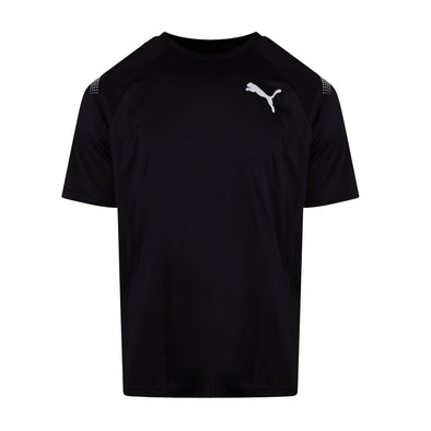 Puma Men's Crew Neck Short Sleeve Wicking Track Shirt Black White Size Large