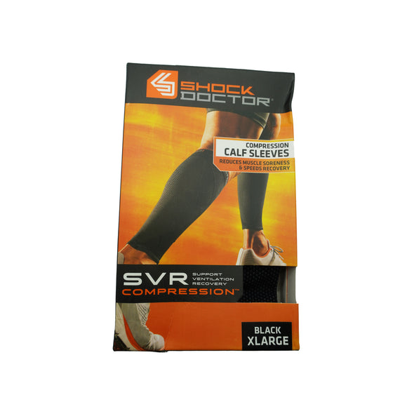 Shock Doctor SVR Recovery Compression Calf Sleeves Black Adult XL