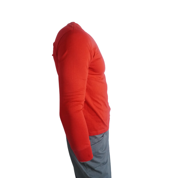 Polo Ralph Lauren Big Boy's Long Sleeve V Neck Shirt Red Size Large