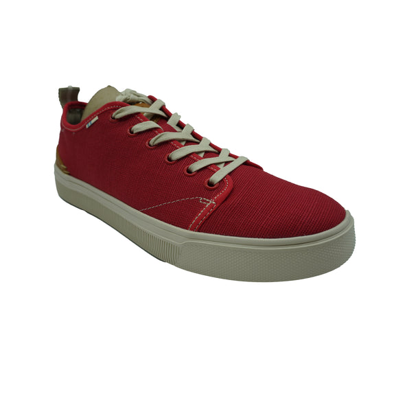 Toms Men's Trvl Lite Low Top Sneakers Poinsettia Heritage Canvas Red