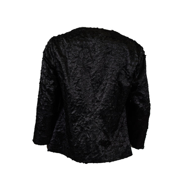 Alfani Textured Novelty Button Front Textured Jacket Black