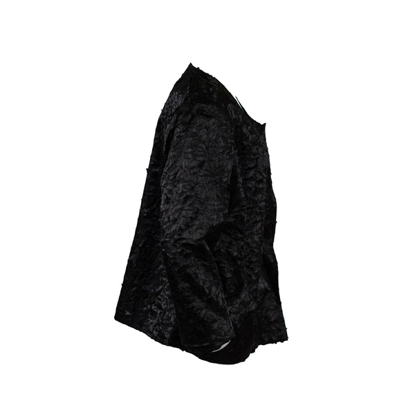 Alfani Textured Novelty Button Front Textured Jacket Black