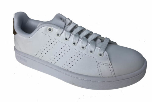 Adidas Women's Advantage Clean Sneakers White Coppermet Size 8