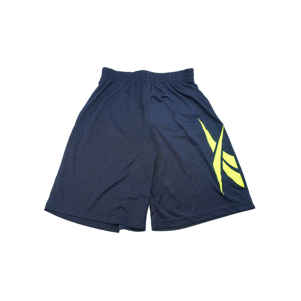 Reebok Boy's Athletic Elastic Waist Shorts Navy Blue Yellow Size Large
