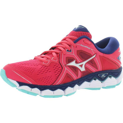 Mizuno Women's Wave Sky 2 Running Athletic Shoes Pink Navy Blue Size 6