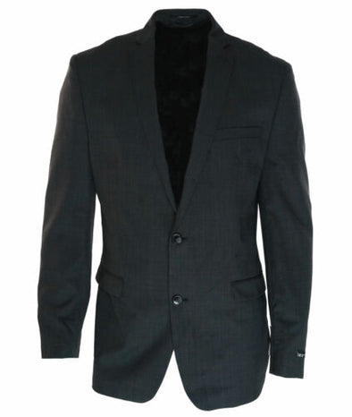 Bar III Men's Wool Slim Fit Two Button Suit Jacket Blazer Charcoal Size 44 Long