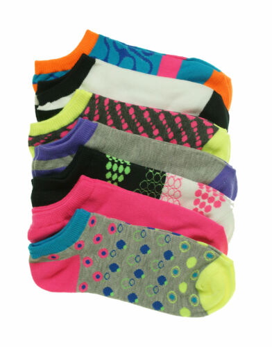 Everlast Women's 7 Pair Pack No Show Comfort Top Bright Color Socks