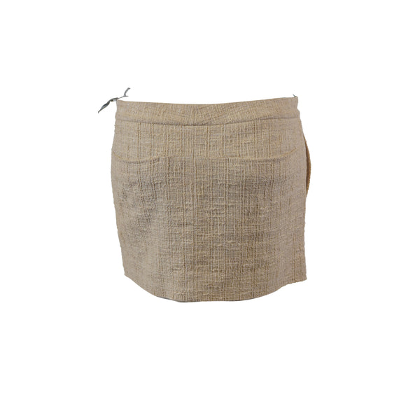 Reed Krakoff Women's Boucle Tweed Mini Skirt Beige Size 10