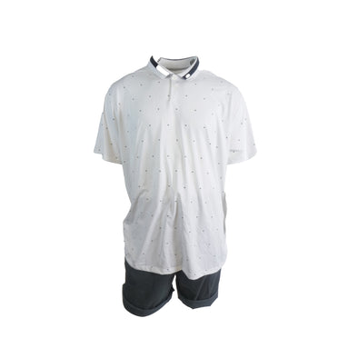 Nike Men's Golf Dry Vapor Print Short Sleeve Polo White Black Size XXL