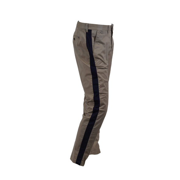 Tommy Hilfiger Men's Side Stripe Custom Fit Chino Pants Beige Navy Blue 32x32