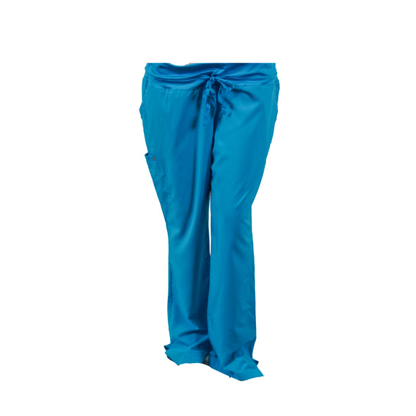 Barco One Women's Stride Yoga Style Medical Scrub Pants 5 Pockets Blue Size XL