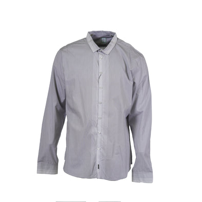 Calvin Klein One Men's Ultra Slim Fit Long Sleeve Button Front Shirt Gray XXL