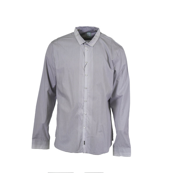 Calvin Klein One Men's Ultra Slim Fit Long Sleeve Button Front Shirt Gray XXL