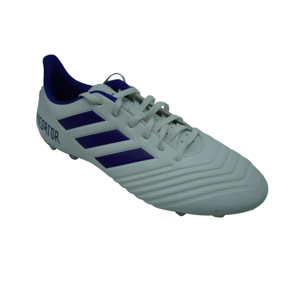Adidas Men's Predator 19.4 Firm Ground Soccer Cleats White Blue Size 9.5