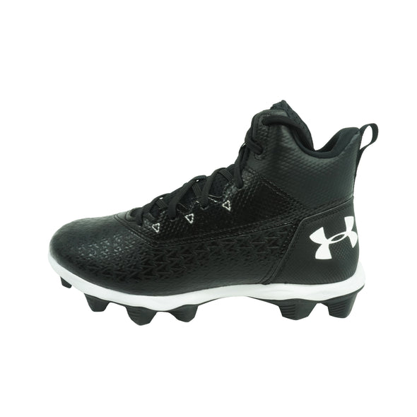 Under Armour Men's Hammer Mid RM Football Cleats Black White Size 6
