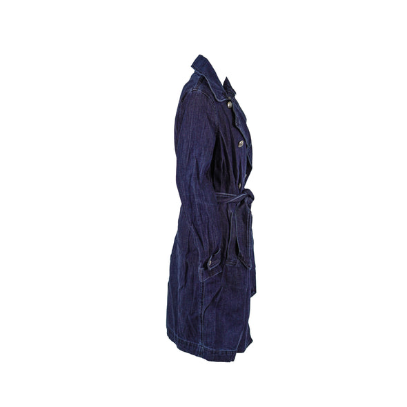 Lauren Ralph Lauren Women's Denim Trench Coat Dark Blue Size 6