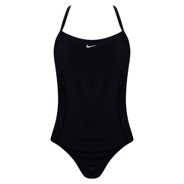 Nike Women's Ribbed One Piece Swimsuit Black Size XL
