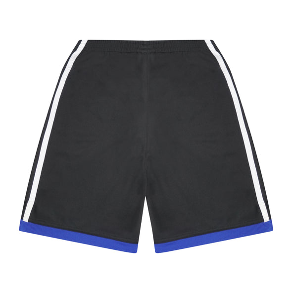 Adidas Boy's 2 Piece Elastic Waist Three Stripe Shorts Black Blue White Size 7