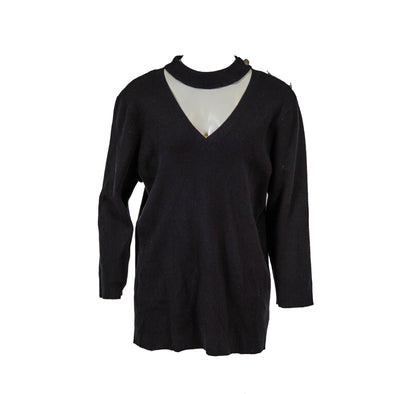 Lauren Ralph Lauren Women's Plus Size Ribbed Knit Choker Sweater Black Size 3X
