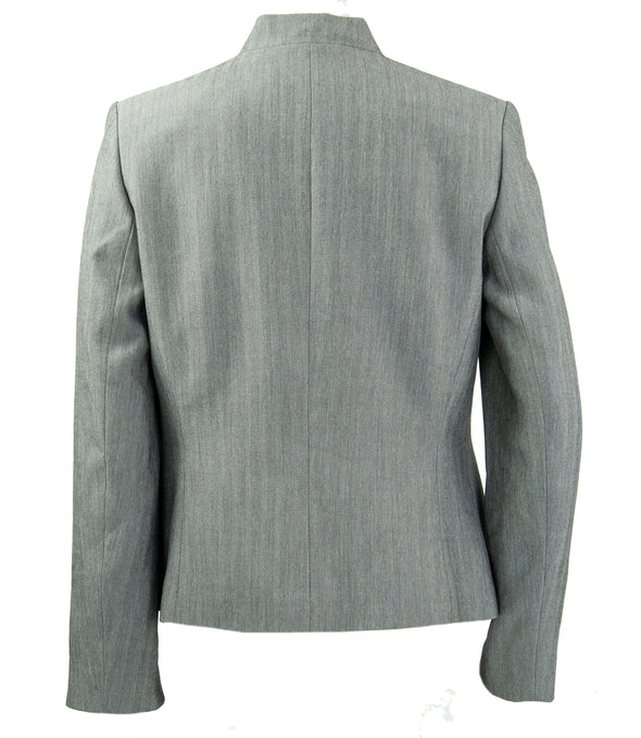 Kasper Women's Open Front Stand Collar Blazer Gray Size 4