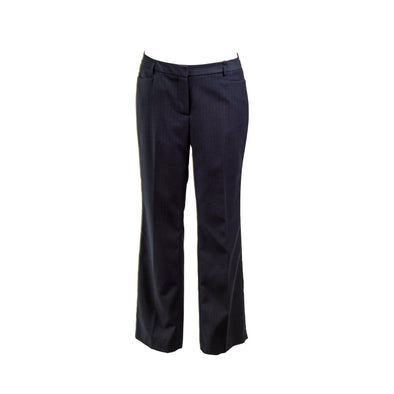 Calvin Klein Women's Petite Pin Stripe Flat Front Dress Pants Gray Size 6P