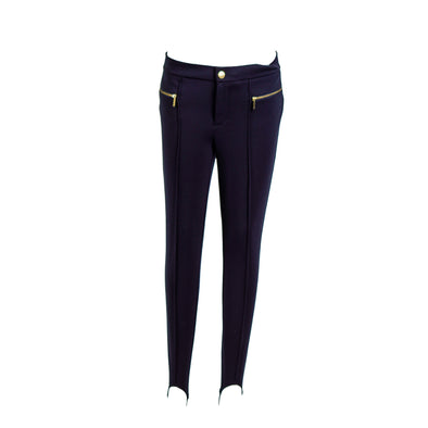 Michael Kors Women's Petite Stretch Stirrup Ponte Pants Navy Blue Size 8P