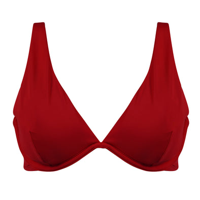 Athleta Women's Bra Cup Plunge Bikini Top UPF Red Size 40 B/C