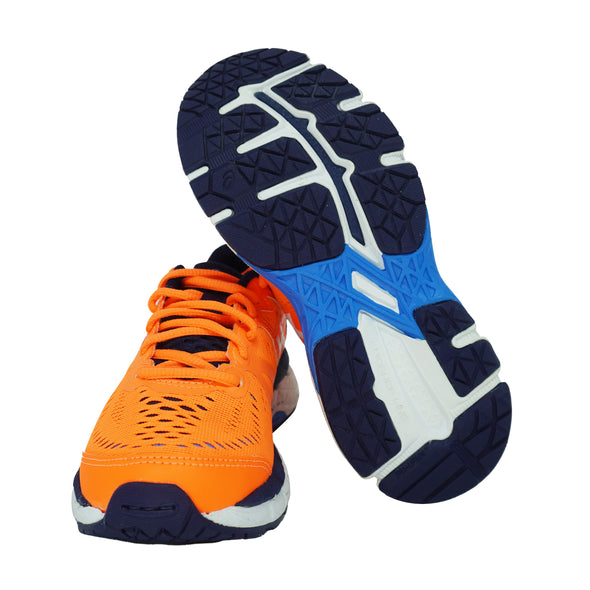 Asics Grade School Boy's Gel Kayano 23 Athletic Shoes Orange Navy Blue Size 1