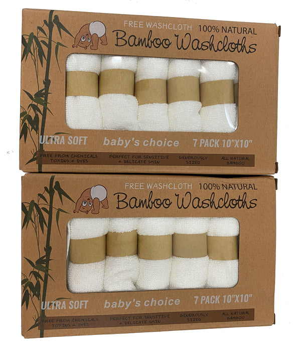 Kinsey Rhea Bamboo Washcloths 14 Pack White Ultra Soft Sensitive Skin