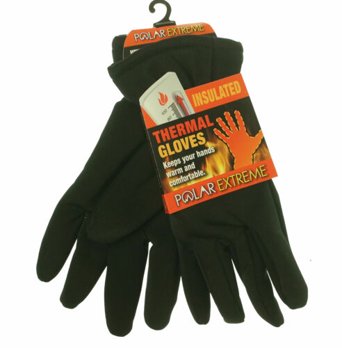 Polar Extreme Heat Men's Insulated Thermal Lined Stretch Gloves Black