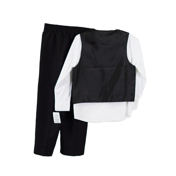 Nautica Little Boy's 4 Piece Set Shirt Vest Tie Pants Black White Size 6