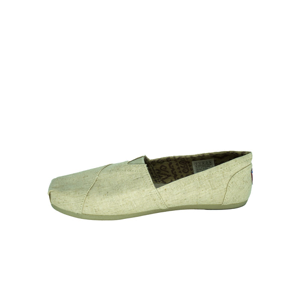 BOBS Skechers Women's Plush Best Wishes Flat Slip On Shoe Natural Linen Beige 7