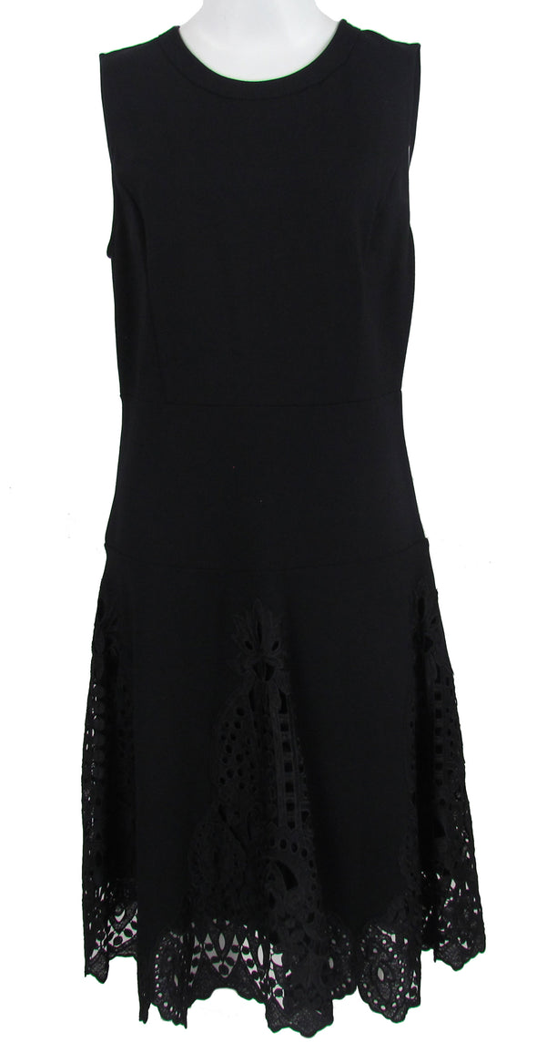 Kobi Women's Lace Trim Fit & Flare Sleeveless Dress Black Size 8