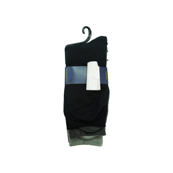 Polo Ralph Lauren Women's 3 Pairs Sport Trouser Dress Socks Black Gray Charcoal