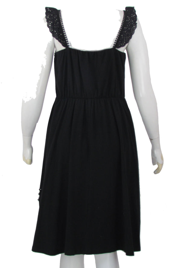 City Studios Women's Plus Size Lace Trimmed Fit & Flare Dress Black Size 1X