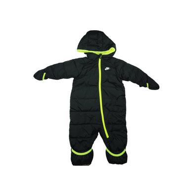 Nike Baby Boy's Fleece Lined Full Zip Snowsuit Black Neon Yellow 12 Months