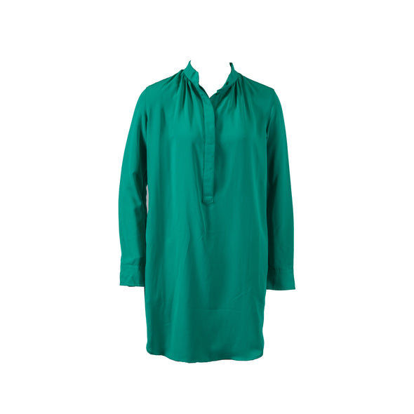 Lauren Ralph Lauren Womens Long Sleeve Henley Tunic Shirt Turquoise Petite Small