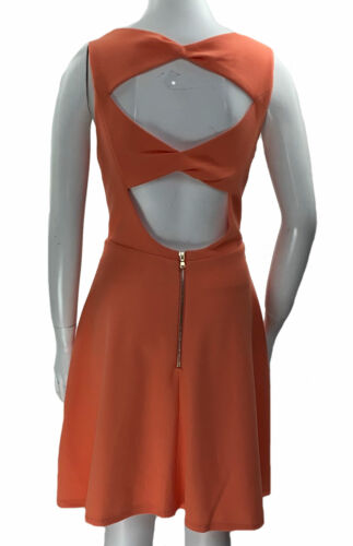 Betsey Johnson Women's Sleeveless Cutout Back Dress Tangerine Size 8