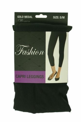 Gold Medal Women's Fashion Stretch Capri Leggings Black