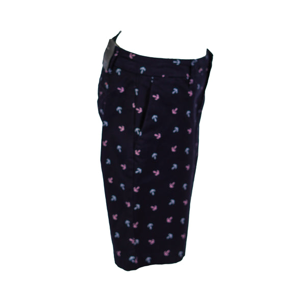 Tommy Hilfiger Women's Anchor Print Bermuda Shorts Navy Blue Pink White Size 4