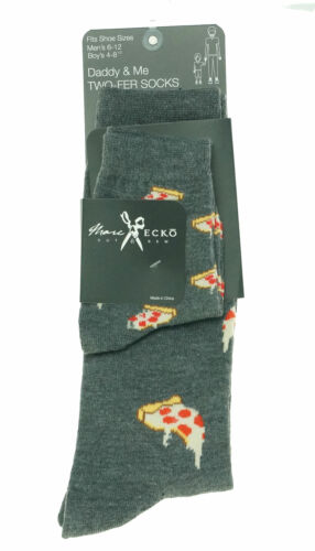 Marc Ecko Cut & Sew Daddy & Me Two-Fer Socks Gray Pizza