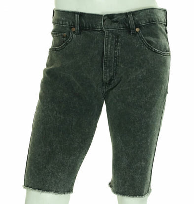 Wrangler Men's Slim Fit Acid Wash 12" Casual Denim Shorts Black Gray